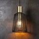 Small Industrial Cage Design Pendant Light In Black and Brass E27 10W Small Industrial Cage Design Pendant Light In Black and Brass E27 10W